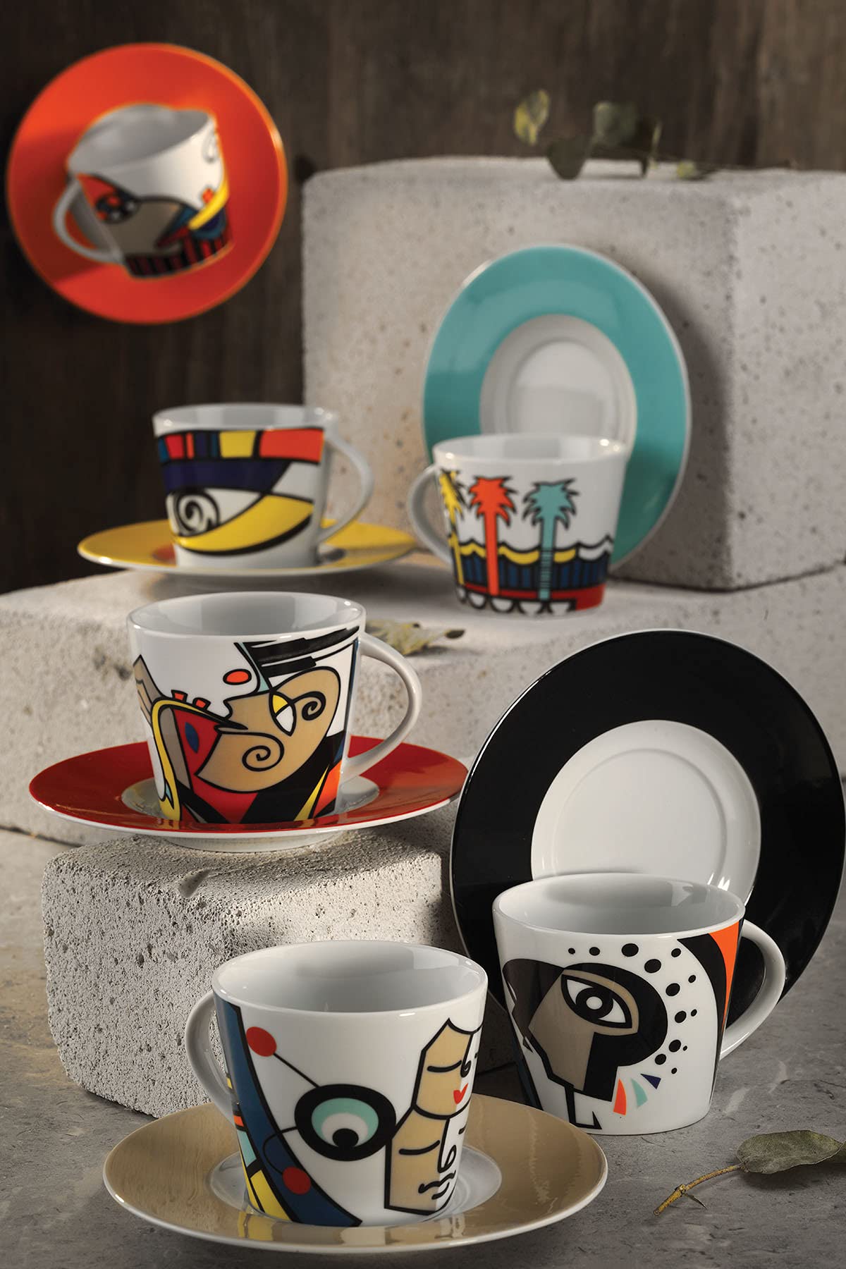 Amazon.com | LaModaHome Art Collection Free Time Coffee Set